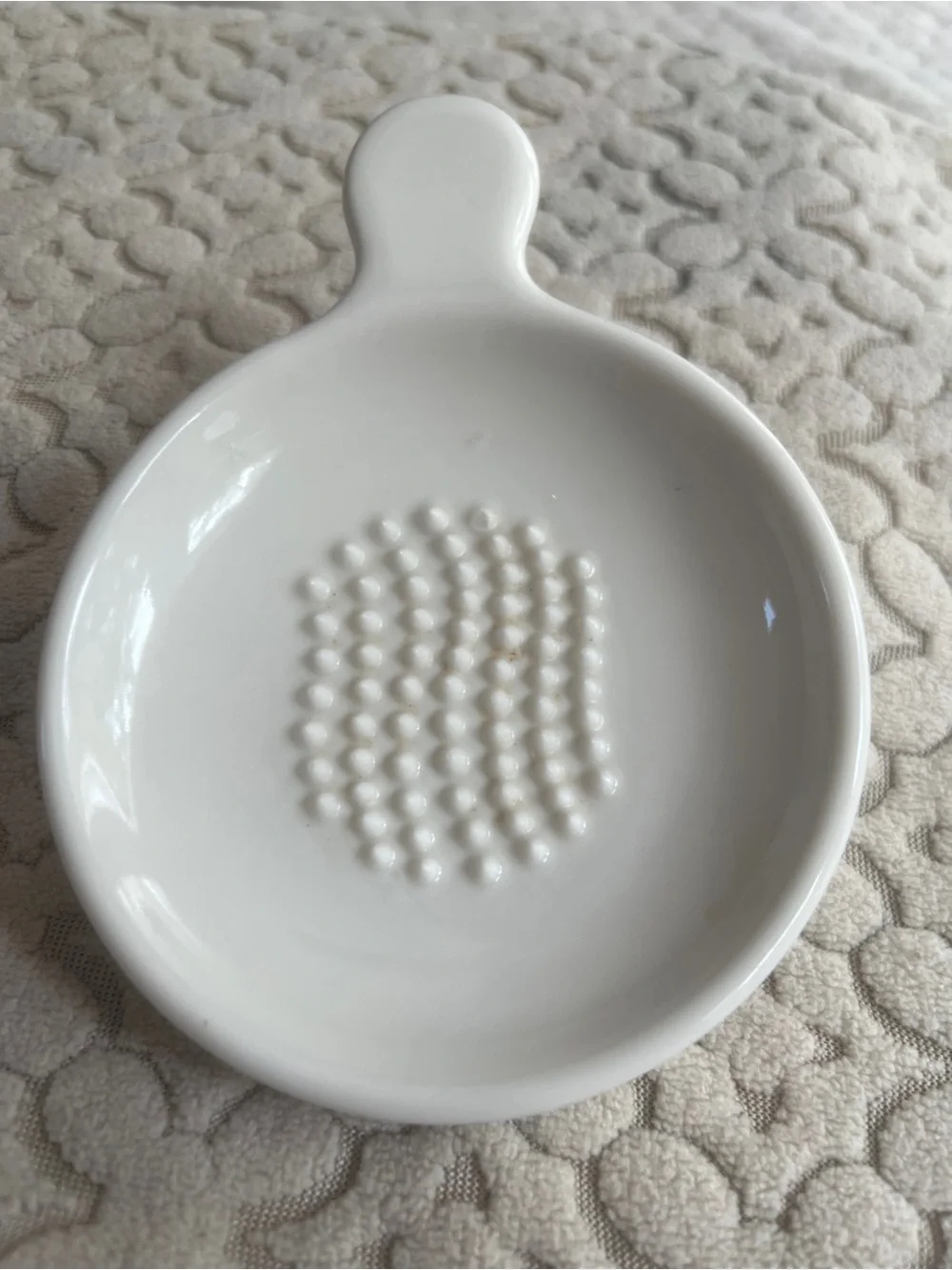 Revol France White Porcelain Ceramic Garlic Ginger Grater Zester with Handle -